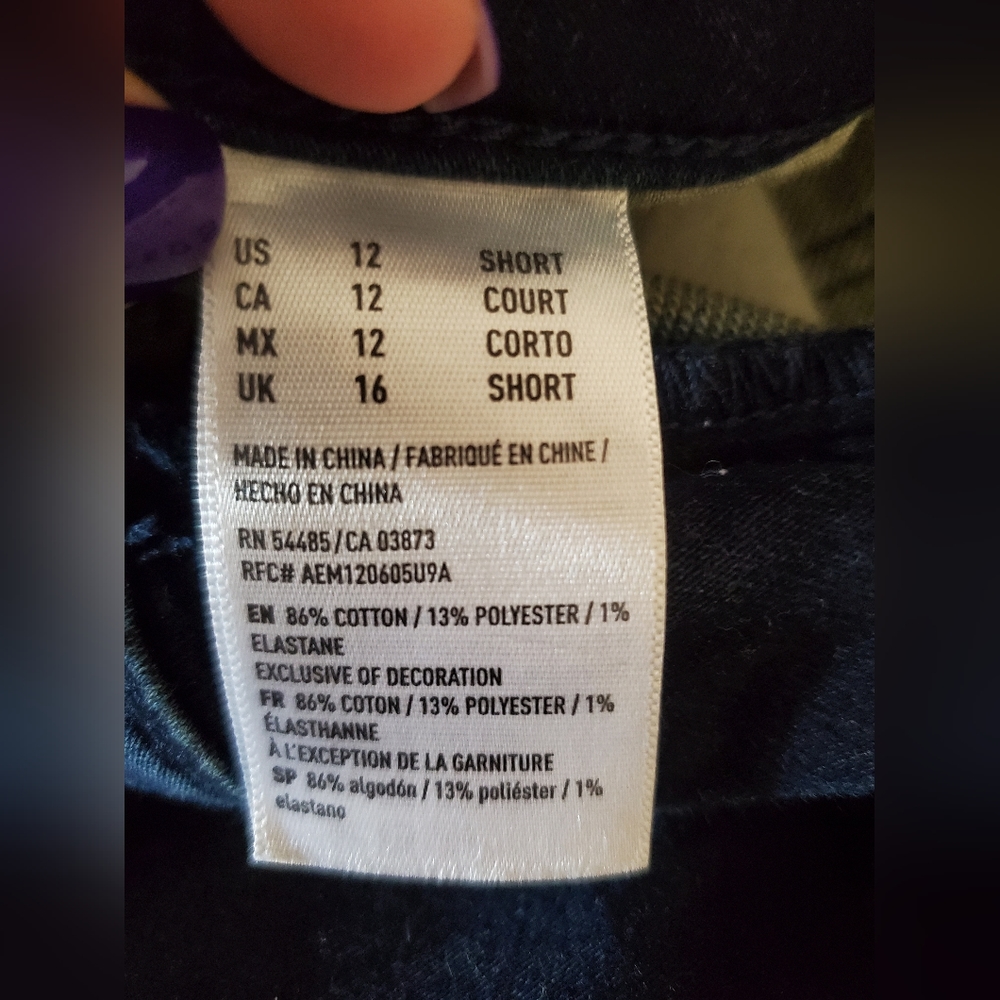 American Eagle outfitter jeggins size 12, dark blue, 86% cotton, super stretch - Picture 10 of 12